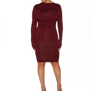 naked wardrobe back to the rouched dress  size L